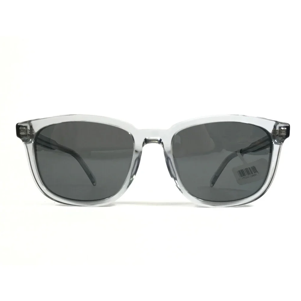 Prada Sunglasses SPRA21 19T-175 Transparent Gray Square Frames with Gray Lenses